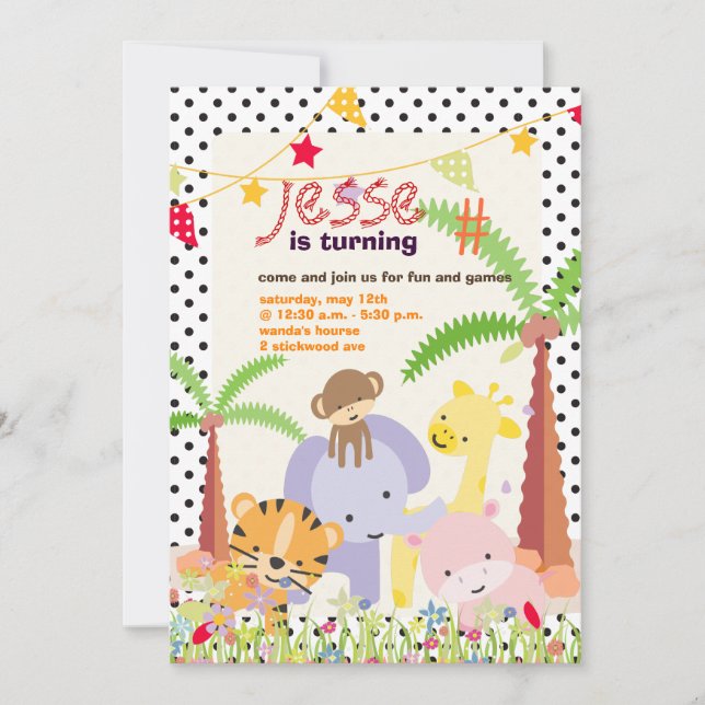 Jungle Theme/Personalized Party/photo Invitation (Front)