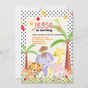 Jungle Theme/Personalized Party/photo Invitation