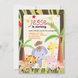 Jungle Theme/Personalized Party/photo Invitation