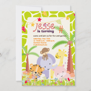 Jungle Theme/Personalized Party/photo Invitation