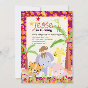 Jungle Theme/Personalized Party/photo Invitation
