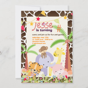 Jungle Theme/Personalized Party/photo Invitation