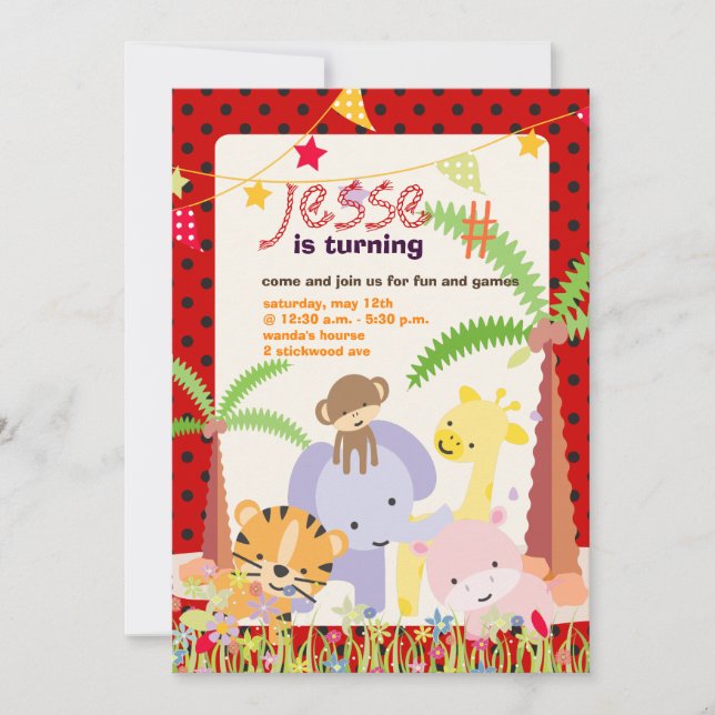 Jungle Theme/Personalized Party/photo Invitation (Front)