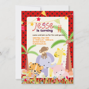 Jungle Theme/Personalized Party/photo Invitation