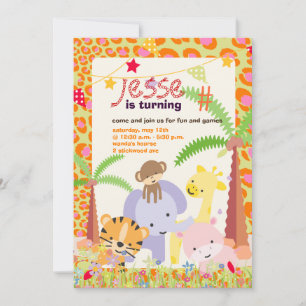 Jungle Theme/Personalized Party/photo Invitation