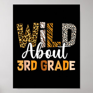 Jungle Theme Wild About 3rd Grade Back To School T Poster