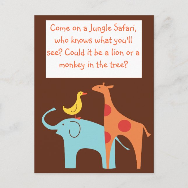 Jungle Themed Custom Baby Shower Invitation (Front)