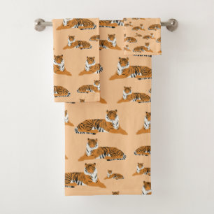Jungle Tiger Animal Pattern Bath Towel Set