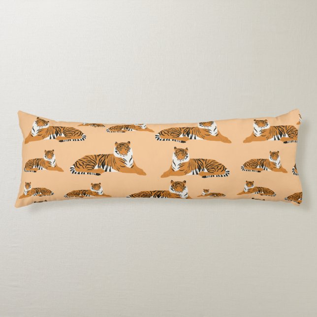 Jungle Tiger Animal Pattern Body Pillow (Front)