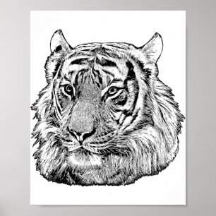 Jungle Tiger Face safari animal original art Poster