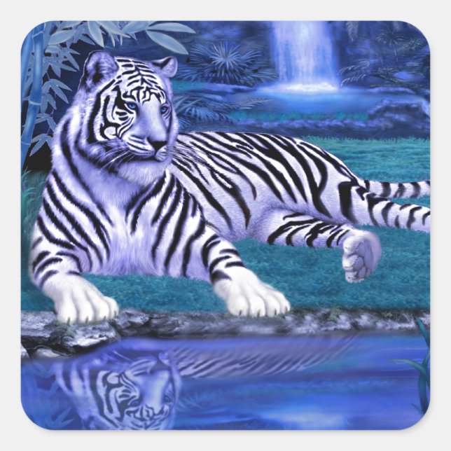 JUNGLE TIGER.JPEG SQUARE STICKER (Front)