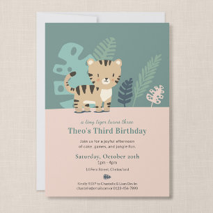 Jungle Tiger Kid's Birthday Invitation