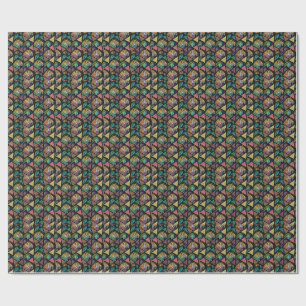 Jungle Tiger Neon Pop Art Geometric Animal Pattern Wrapping Paper