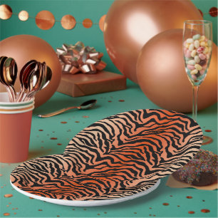 Jungle tiger print paper plate