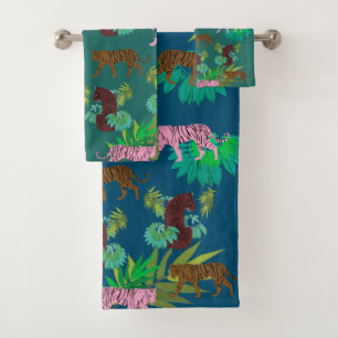 Jungle tigers bath towel set