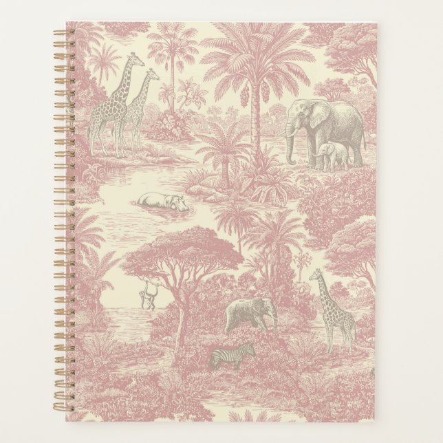 Jungle Toile Pattern Tropical Planner (Front)