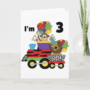 Jungle Train 3rd Birthday Tshirts and Gifts Card
