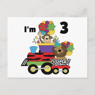 Jungle Train 3rd Birthday Tshirts and Gifts Postcard