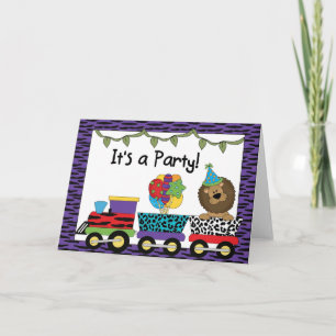 Jungle Train Party Invitations