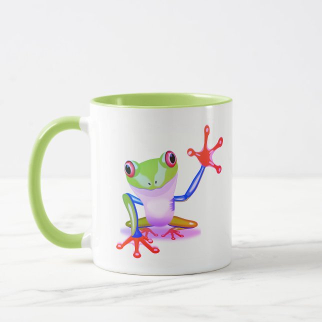 Jungle Tree Frog bright colours Mug (Left)