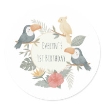 Jungle Tropical Toucan Birthday Personalized