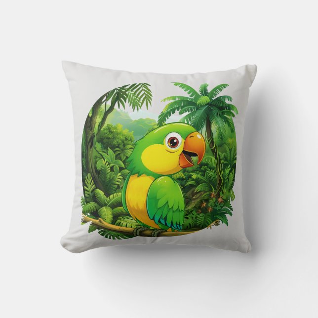 Jungle Vibes Throw Pillow (Front)