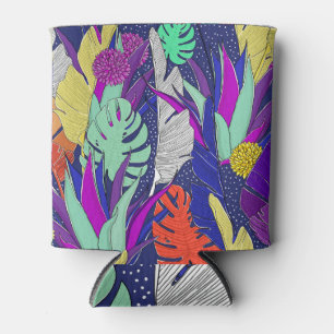 Jungle vibrance: palm leaf pattern. can cooler