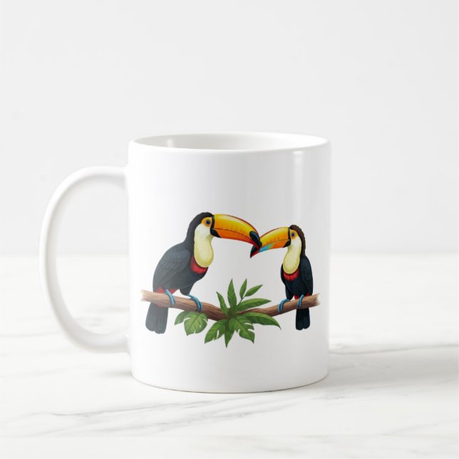 Jungle Vibrance: Toucans in Harmony Coffee Mug (Left)