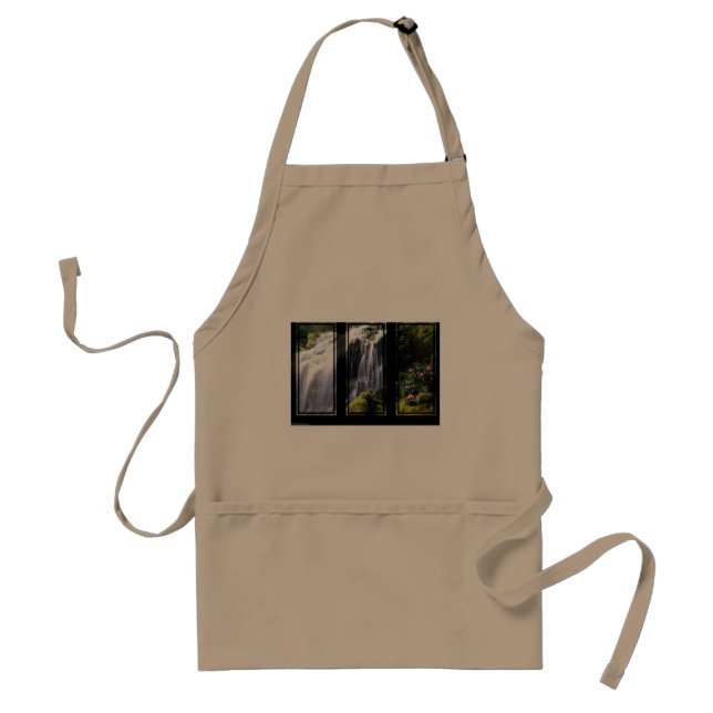 Jungle Waterfall Triptych Digital Art Standard Apron (Front)