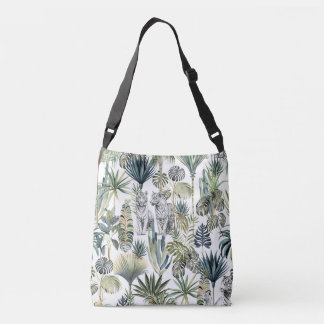 Jungle White Tigers Crossbody Bag