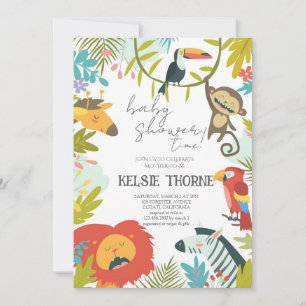 Jungle Wildlife Baby Shower Invitation