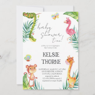 Jungle Wildlife Baby Shower Invitation