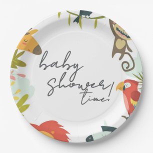 Jungle Wildlife Baby Shower Paper Plate