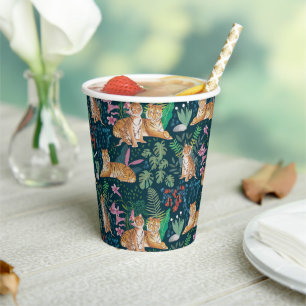 Jungle Wildlife Baby Shower Wild Cats Tigers Paper Cups