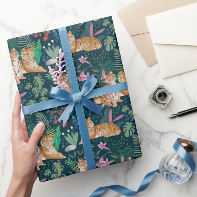 Jungle Wildlife Nature Wild Cats Tigers  Wrapping Paper (Gifting)