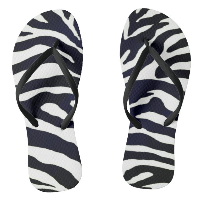 Jungle Zebra Print Summer Sandal Flip Flops  (Footbed)