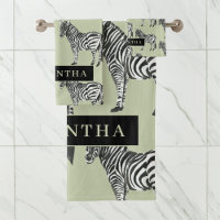 Jungle Zebra Wild Motif & Nom personnalisé