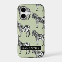 Jungle Zebra Wild Pattern & Personalized Name