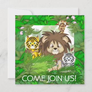 Jungle ZOO Invitations for YOUNG GIRLS or BOYS