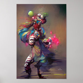JUNGLER CLOWN fantasy art illustration poster