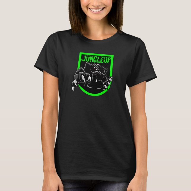 Jungleup Ladies Misfit/Logo Lime, Black Shirt (Front)