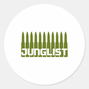 Junglist Green Classic Round Sticker
