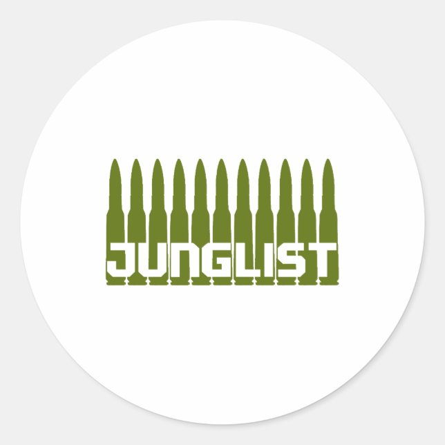 Junglist Green Classic Round Sticker (Front)