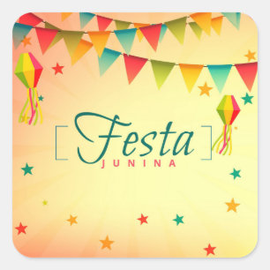 Junina Party Square Sticker