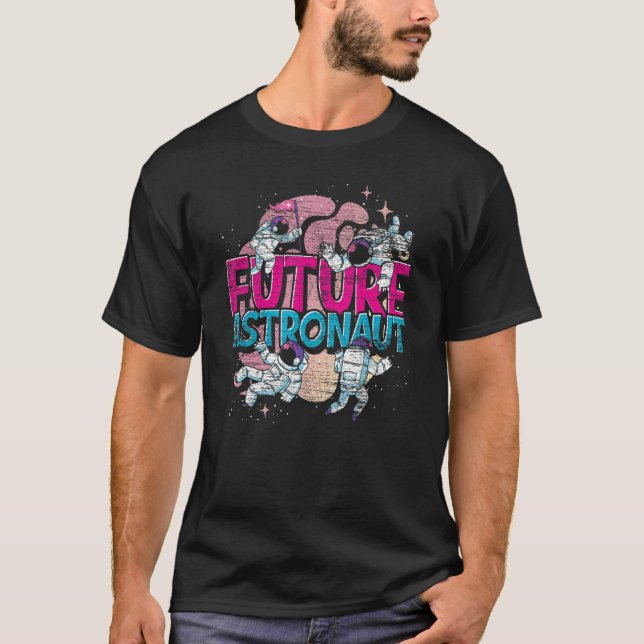 Junior Astronaut Outer Space Science Galaxy Future T-Shirt (Front)