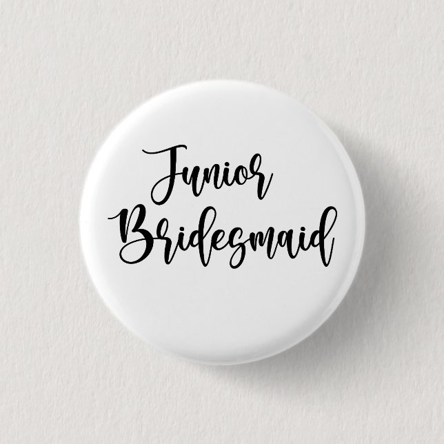 Junior Bridesmaid 1 Inch Round Button (Front)