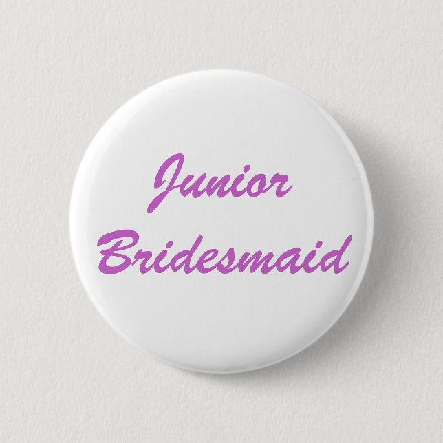 Junior Bridesmaid 2 Inch Round Button (Front)