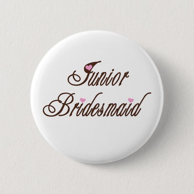 Junior Bridesmaid Classy Browns 2 Inch Round Button (Front)
