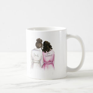 Junior Bridesmaid? Dk Br Bun Bride Curly Br Maid Coffee Mug