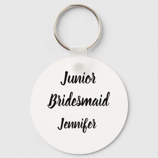 Junior Bridesmaid Gift Custom Name Gifts Wedding Keychain (Front)